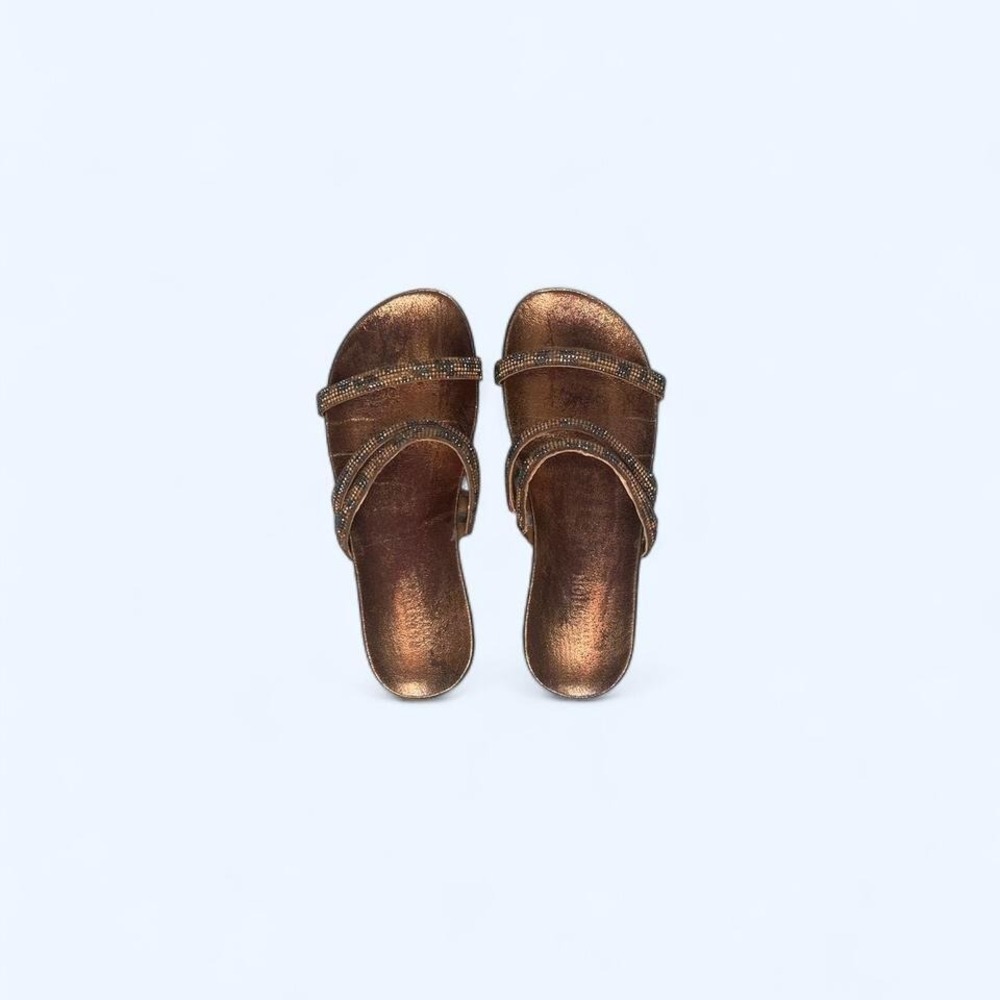 Gold embellished‎ strap sandals size 8 by Kenneth Kole Reaction